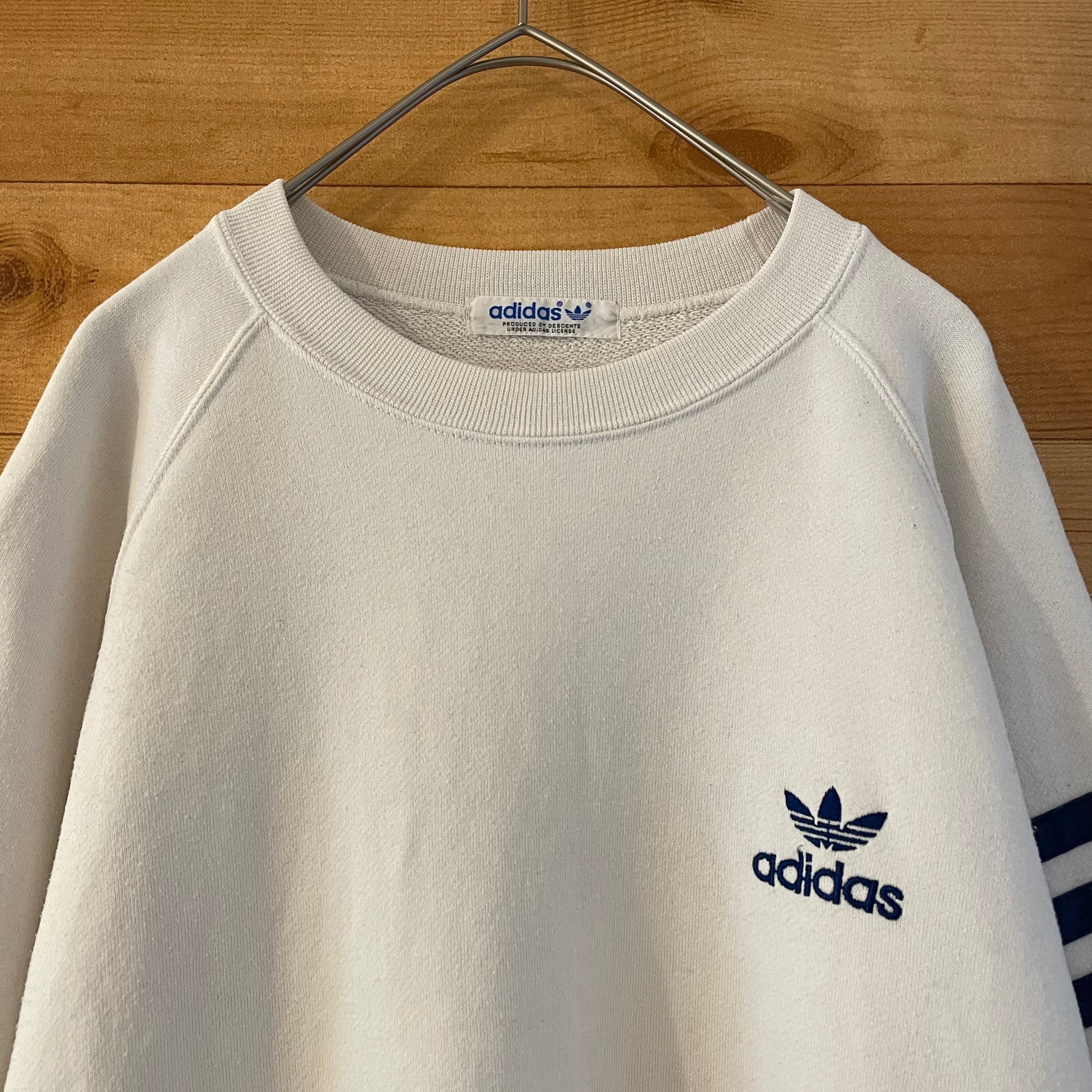 【usa製、ラグラン◎】adidasワンポイントロゴスウェット80sくすみ.