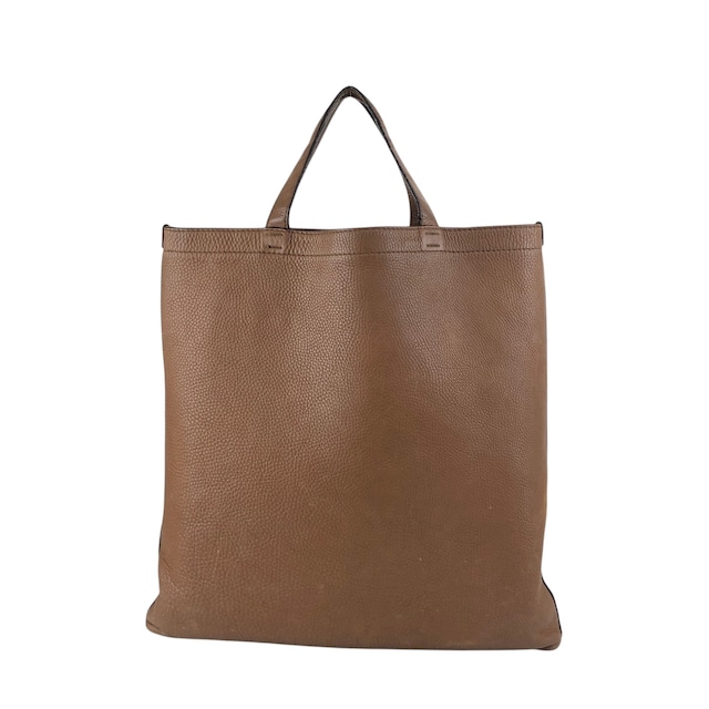 GUCCI グッチ トートバッグ ブラウン ロゴ型押し レザー vintage ヴィンテージ オールド 7tbu4m