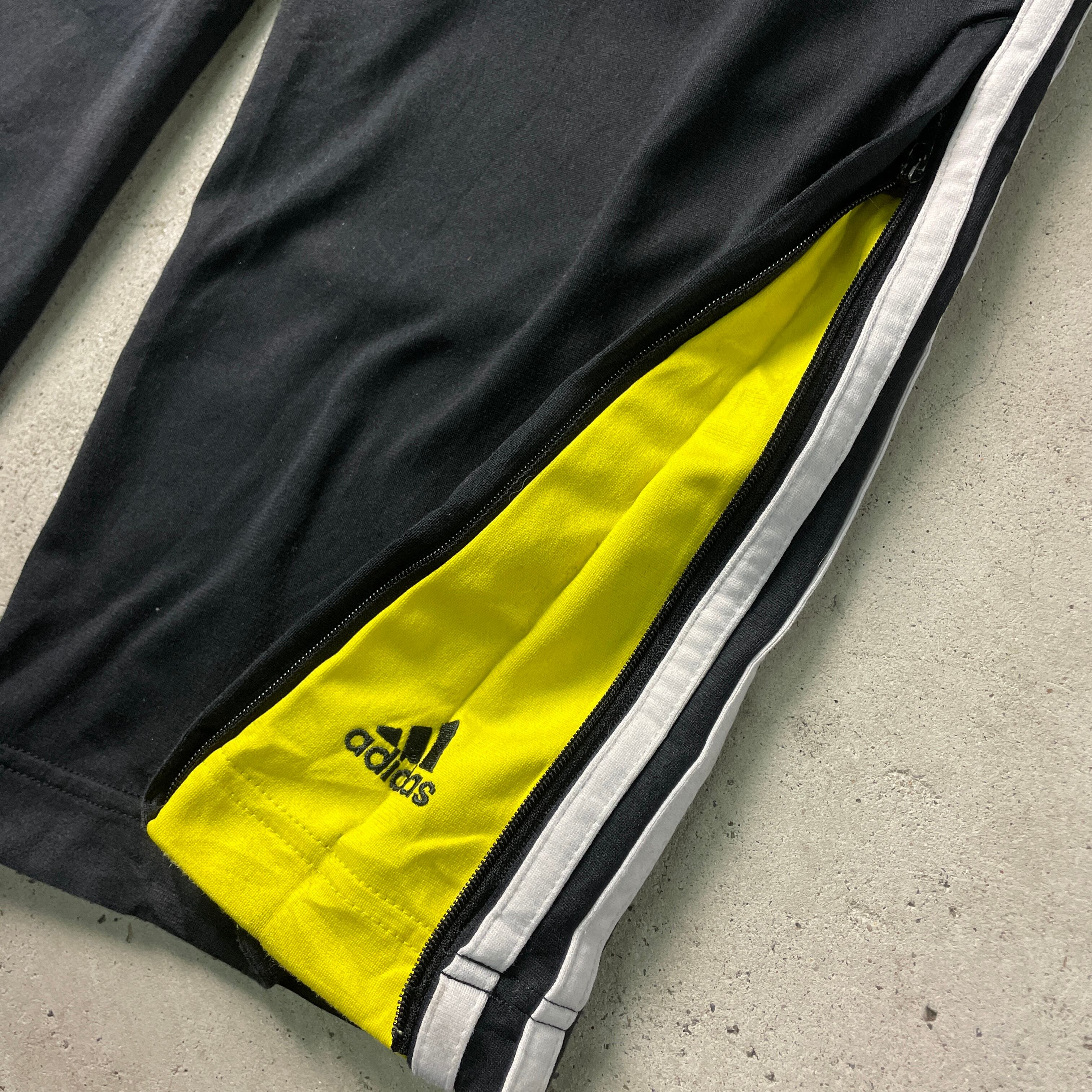 00s adidas 裾ジップトラックパンツ ジャージ アディダス 90s 黒白