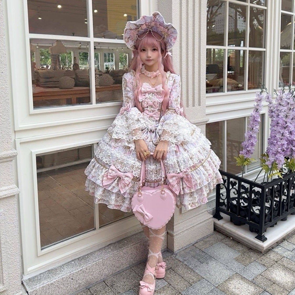 ロリータファッション 量産型 甘ロリ 長袖ワンピース 生誕祭 お茶会