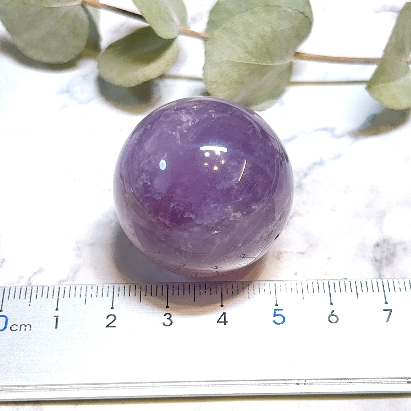 E19512】アメシスト 約33㎜ 球 スフィア ブラジル amethyst 天然石