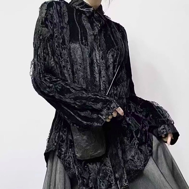 Balloon sleeve oversized shirt【2color】 C0912