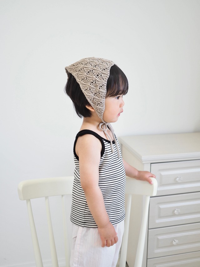 ꒰ 即納 ꒱ linen crochet bandana / atomeme
