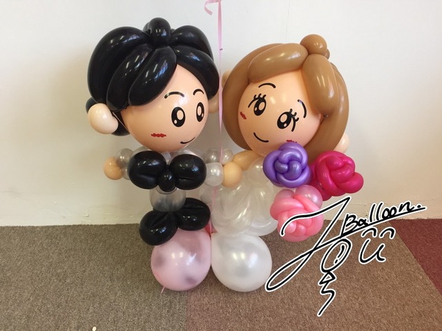 ウェディングギフトや受付装飾に】Balloon Art ウェディングドール 
