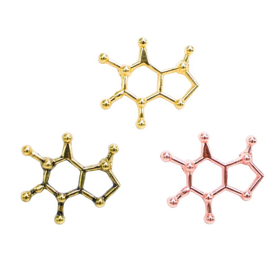 カフェイン化学式ピンバッジ [P145] | almi pin badge