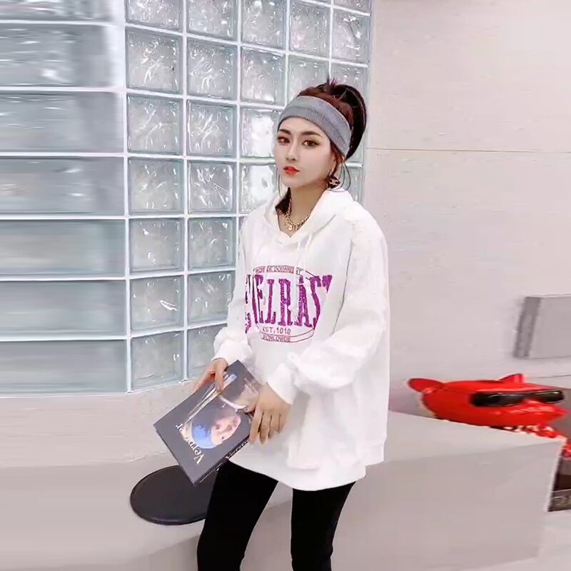 ルーズスタイルセーター スプリングフードトップス 大きめサイズ 春物 ミックスインファッション58195576440