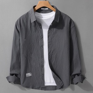 【M-3XL】Light Textured Long Sleeve Shirt / ライト テクスチャー 長袖 シャツ