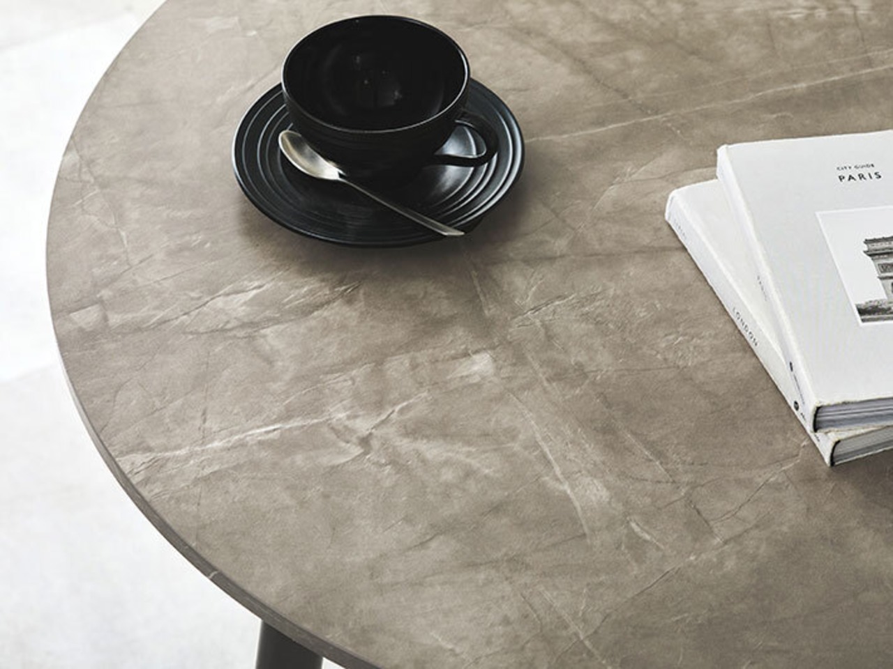 直径80cmラウンドテーブル3点セット 大理石調【チェア:グレー】・画像5