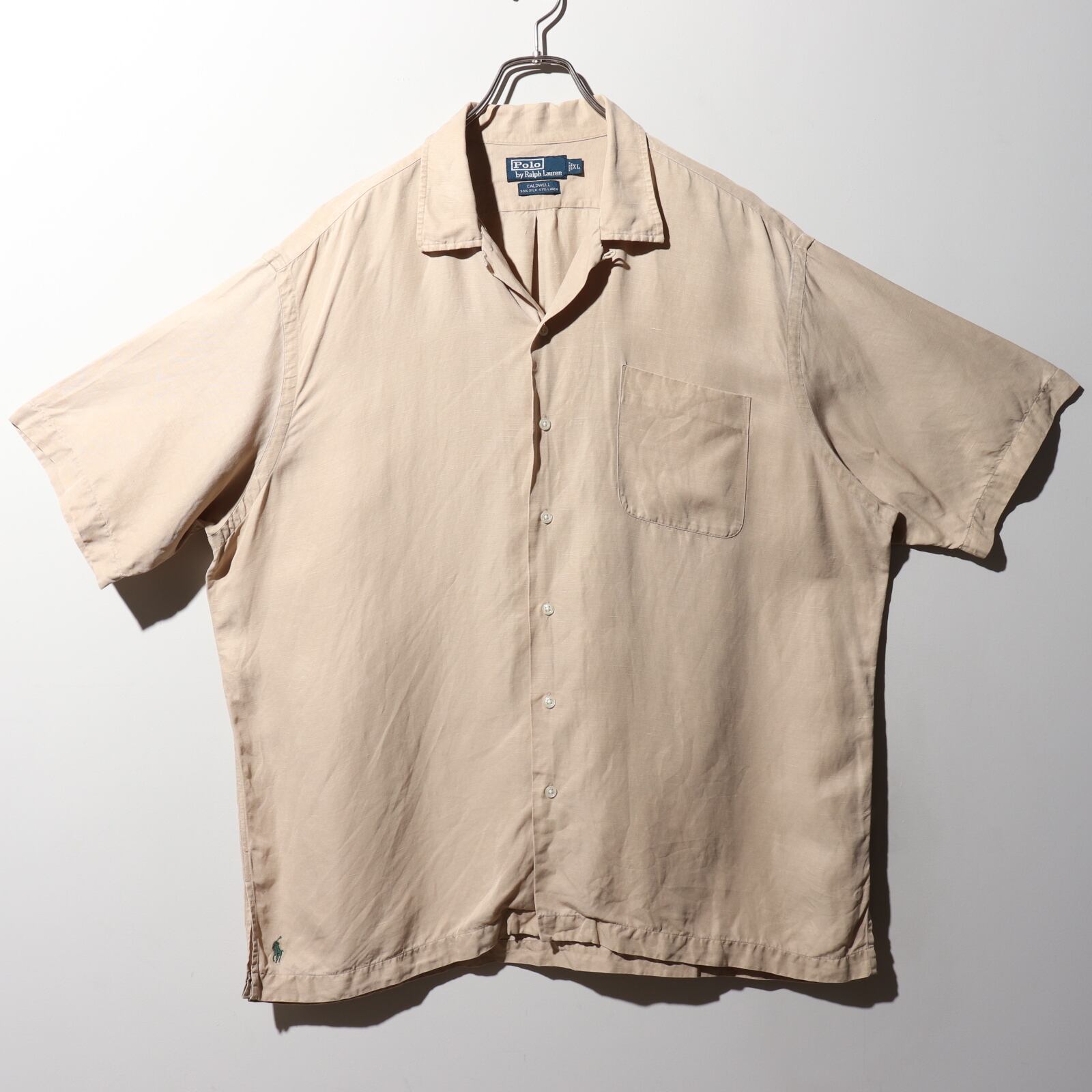 美品 XL タン Caldwell ポロラルフローレン 半袖開襟シャツ ベージュ  