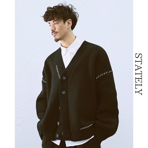 ハンドステッチ ボリュームカーディガン/2color_T27 画像