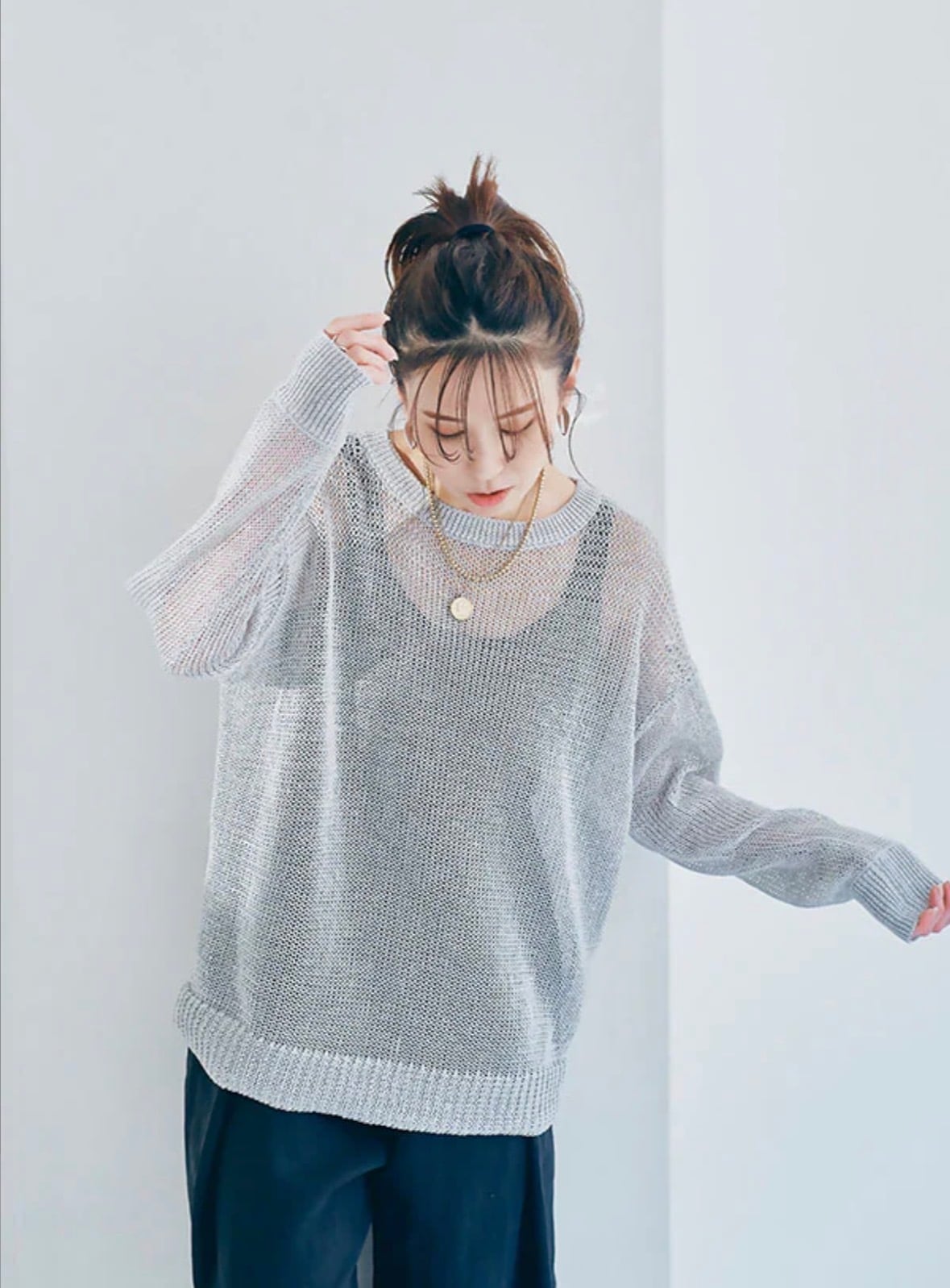ANIECA 】Sheer Low Gauge Knit | valance 福井｜レディース セレクト