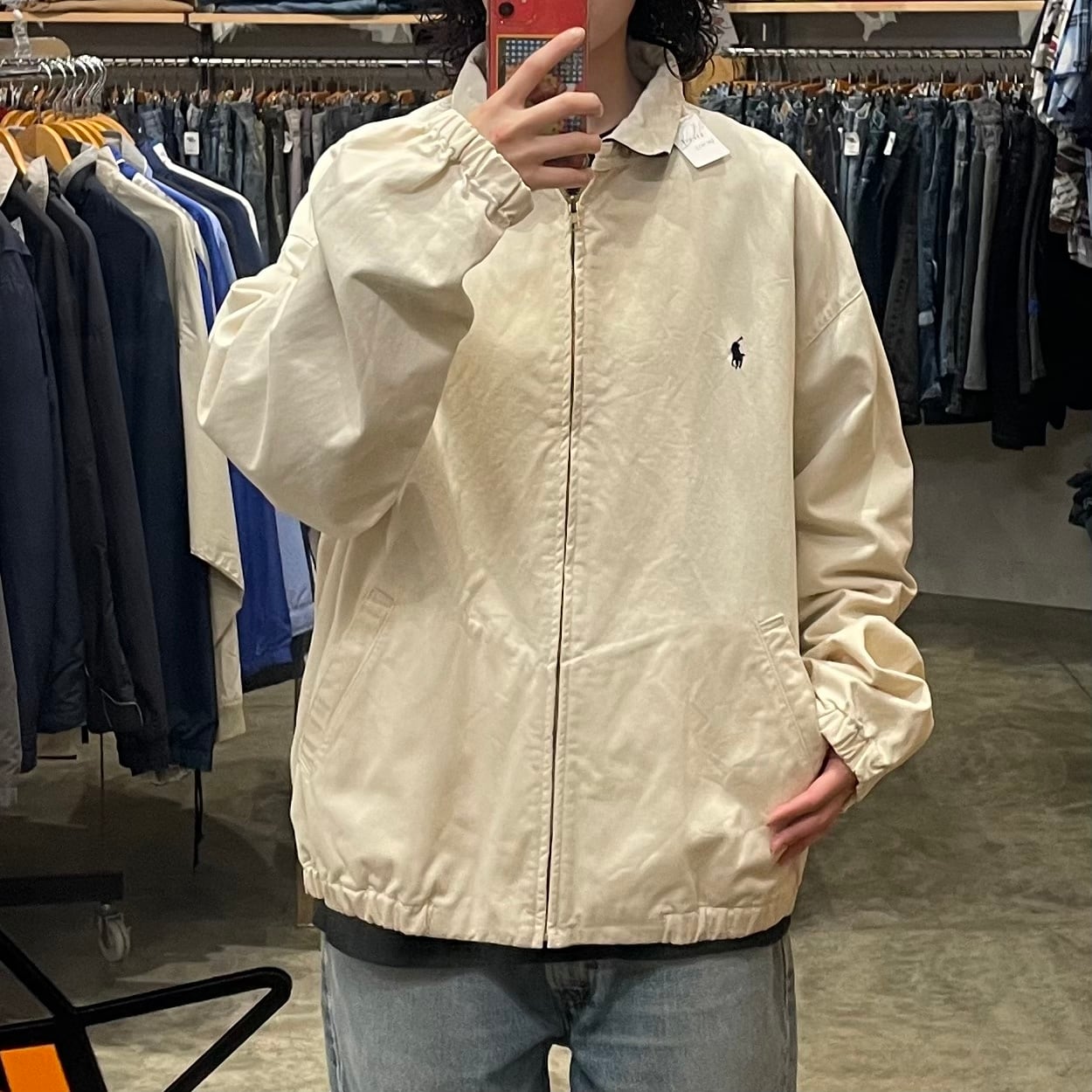 ラルフローレン 古着 スウィングトップ コットン グレー Sサイズ Ralph Lauren ラルフローレン スウィングトップ ジャケット フリース