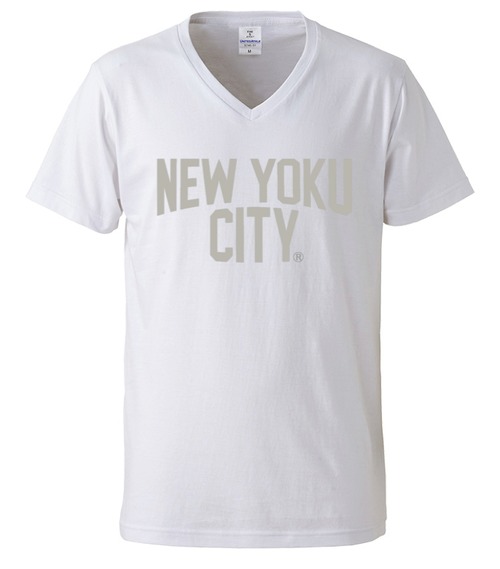 NEW YOKU CITY(入浴シティー)VネックTシャツ WHT