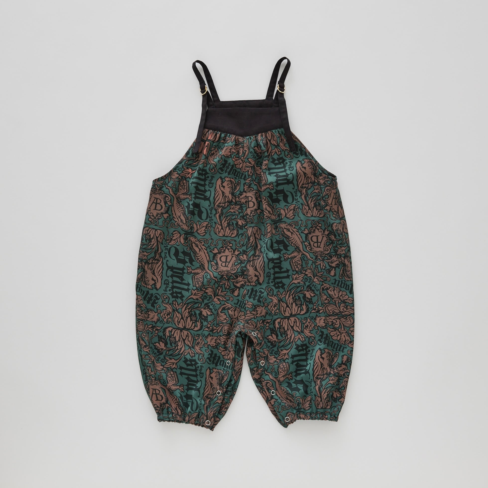 《eLfinFolk 2024AW》Magic Spell print Vintage Satin Rompers / green / 80cm