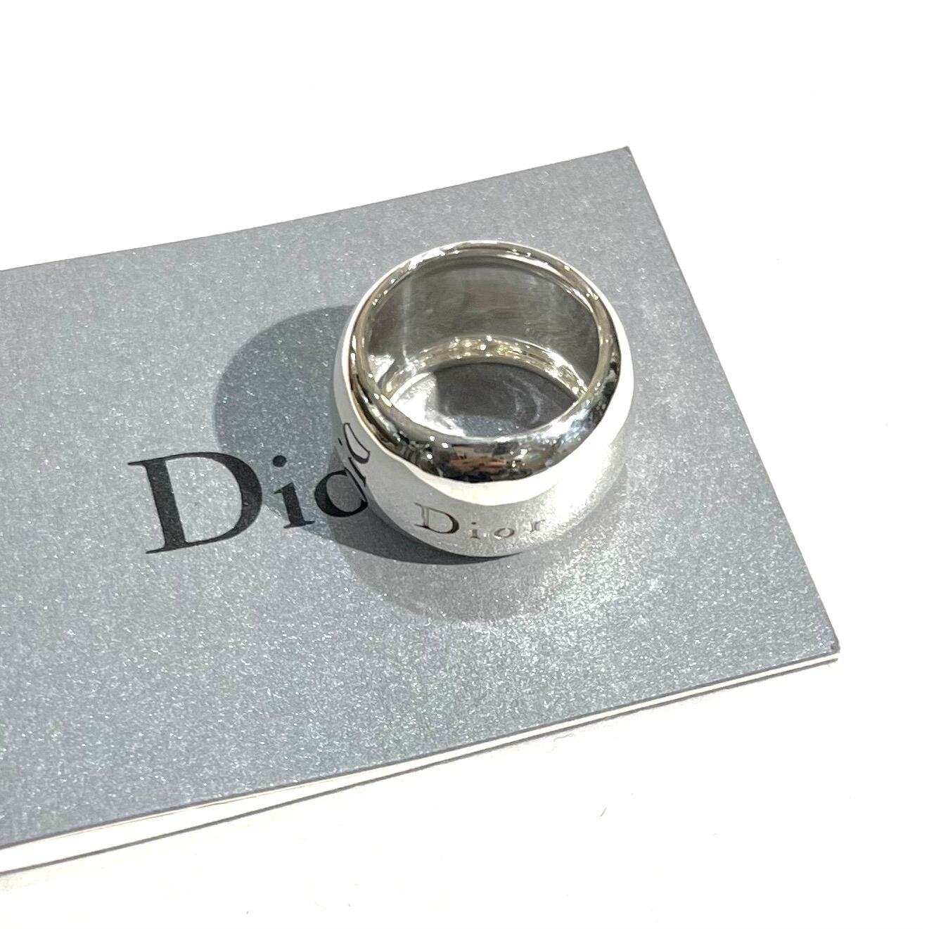 レア【Christian Dior】2069 ミラーロゴデザイン シルバーリング 13号