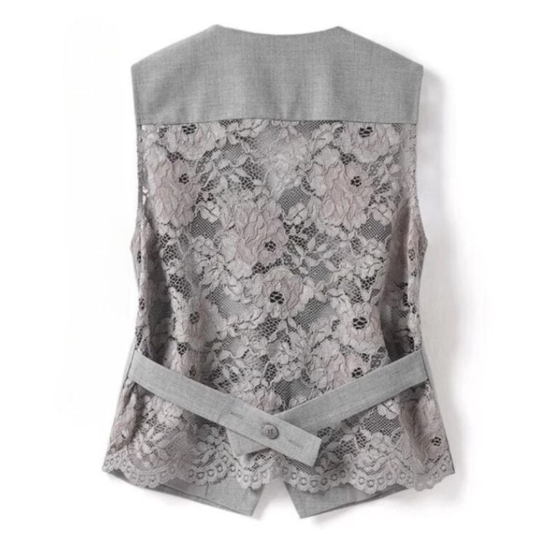 Back lace vest pants 3 colors V2456