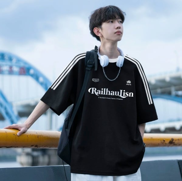 メンズ レトロ ストライプ Tシャツ Le154 | Lecono