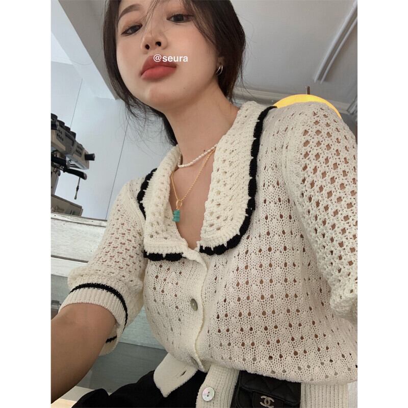 セーター サマー薄手ルーズシャツ スタンダードトップス レトロ 夏物 ガールズファッション11892313377