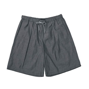 CTTN CHAMBRAY SHORTS / 綿シャンブレーショートパンツ (GRAY)