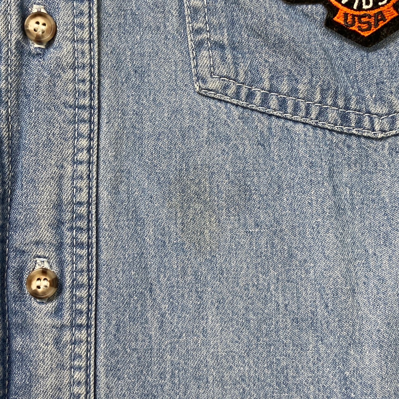 Harley-Davidson ハーレーダビッドソン デニムシャツ ワッペン メンズ 