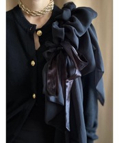 MADE IN SCOTRAND black remake knit cardigan-4462-12