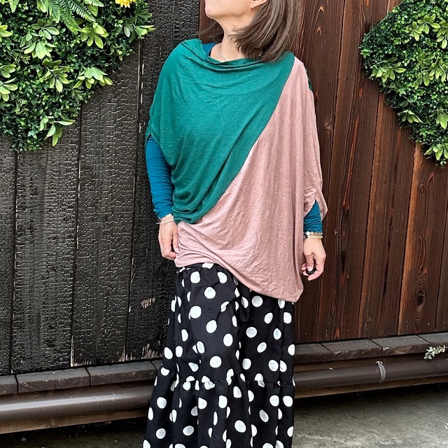 美シルエットバイカラーチュニック