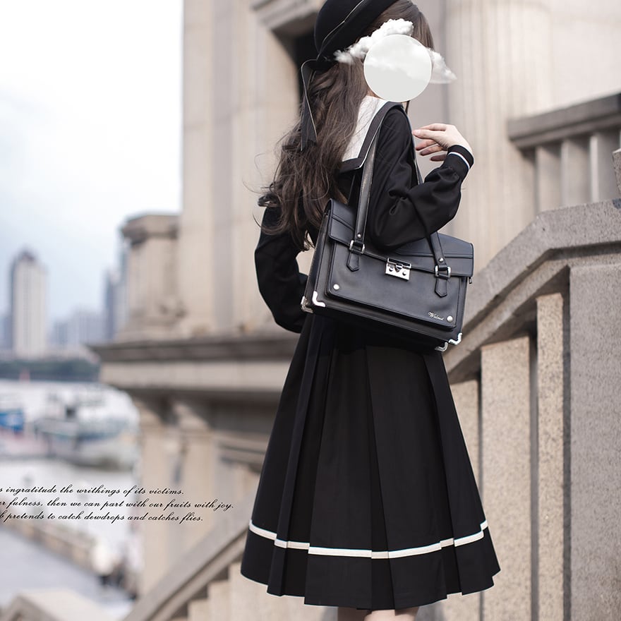 量産型 ワンピース クラシカルロリィタ セーラー服 リボン付き 胡桃木