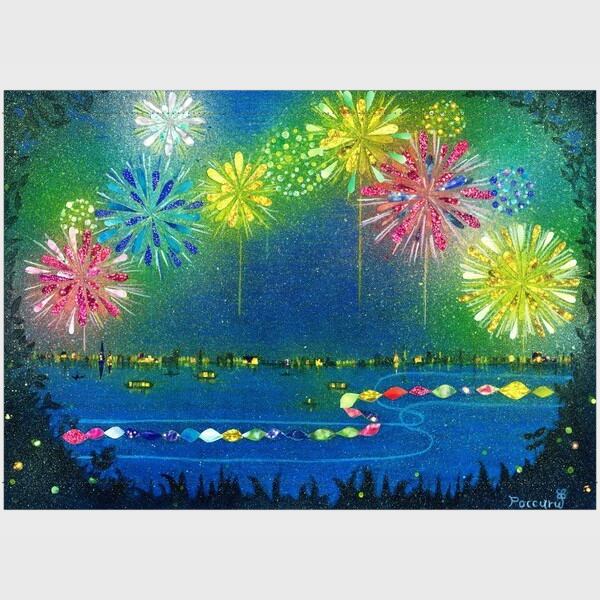 【タペストリー】蛍と花火