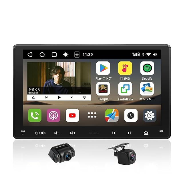 ディスプレイオーディオ 4Kフロントカメラと1080Pリアカメラ付き 10
