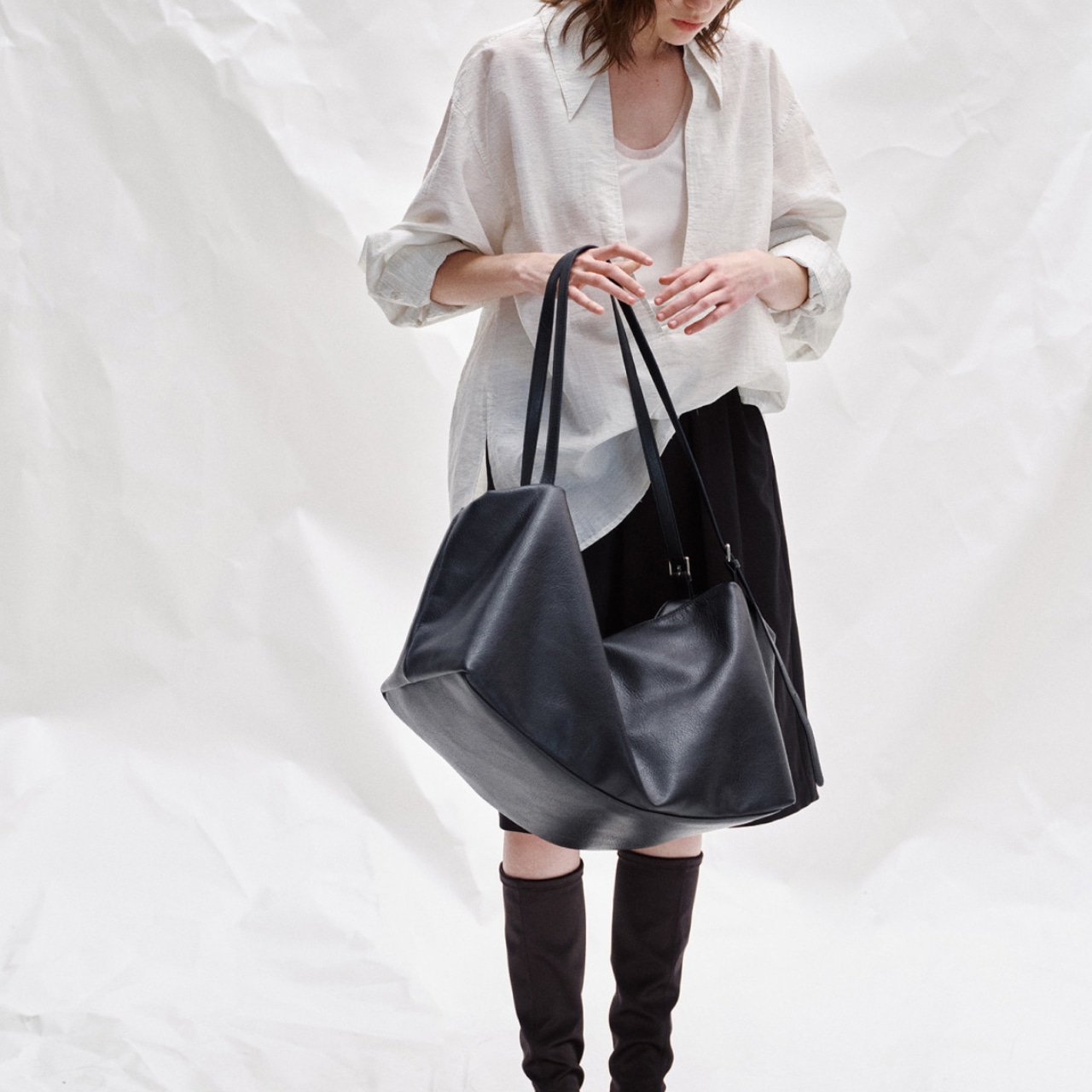 Open Collar Oversized Shirt 【2color】 T0738