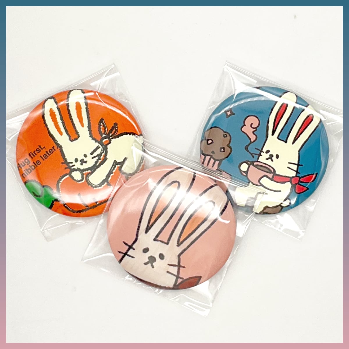 りりぽっち 缶バッチ うさぎ | うさぎセレクトショップ森音