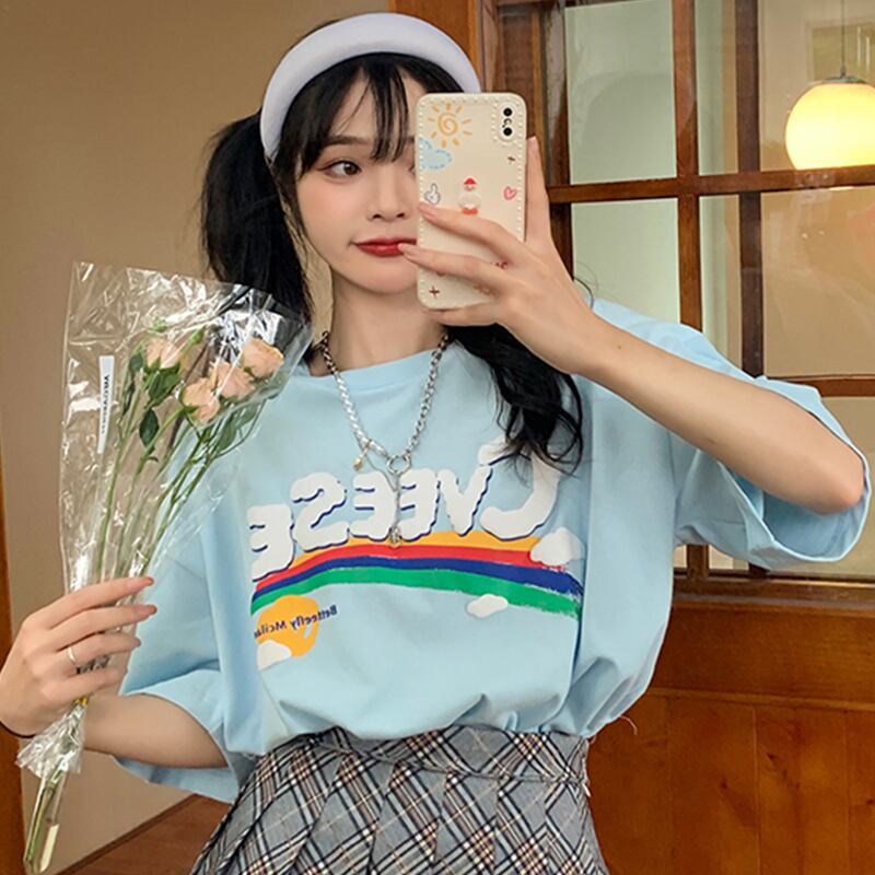 Tシャツ シャツ サマープリントルーズ 夏物 YY-ファッション65414213777