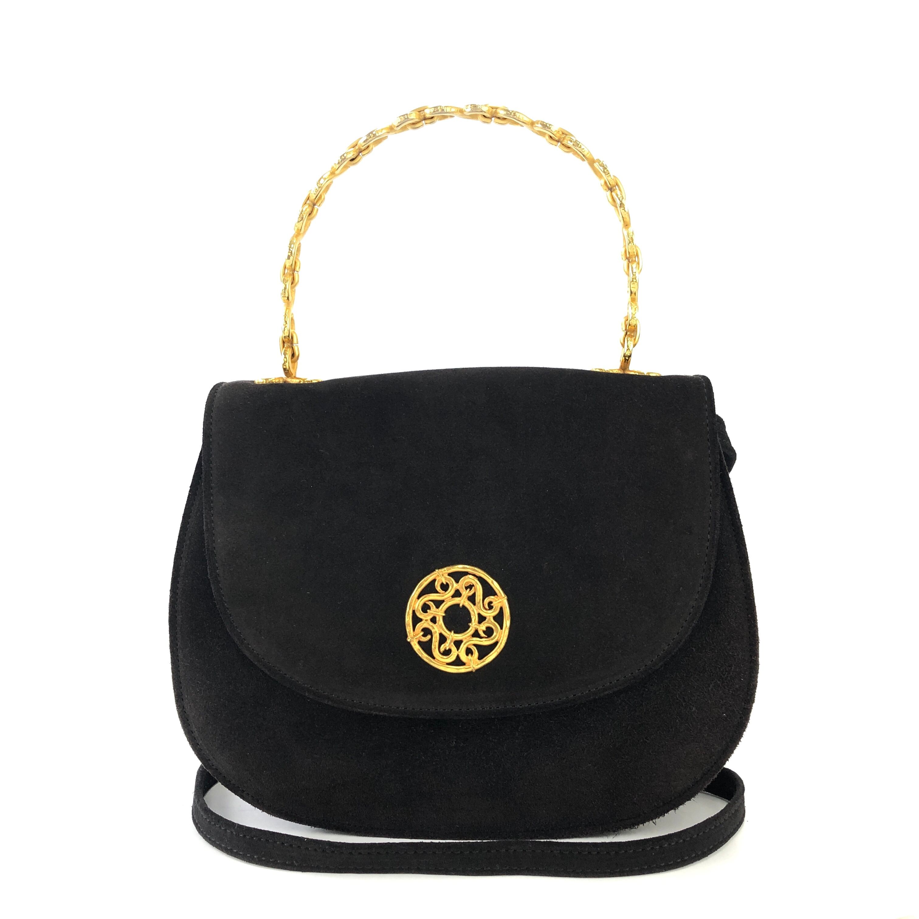 CELINE セリーヌ メタルハンドル アンティークモチーフ スエード 2WAY