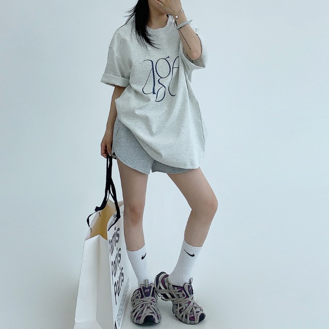 oversized logo print short sleeve tee　オーバーサイズロゴプリント半袖ティー　J1197