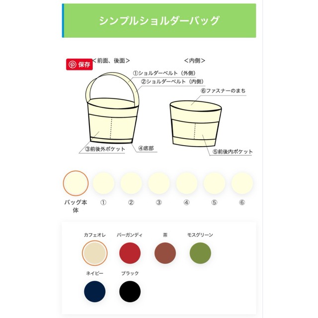 （非売品）追加料金なしで、バッグの持ち手、ポケットの色の変更出来ます。