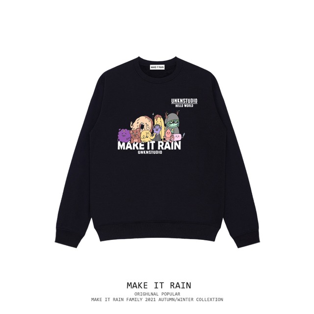 スタンダードセーター スタイルベルベットプルオーバー シャツ ロング レトロ ストリート MAKE_ITRAIN21614033313
