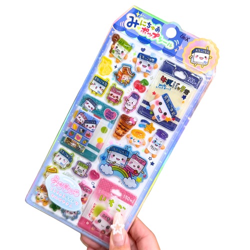 みにちゅあポップシール　牛乳パックくん