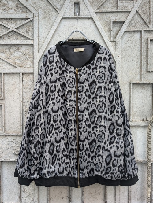 "LEOPARD ZIP UP BLOUSON"