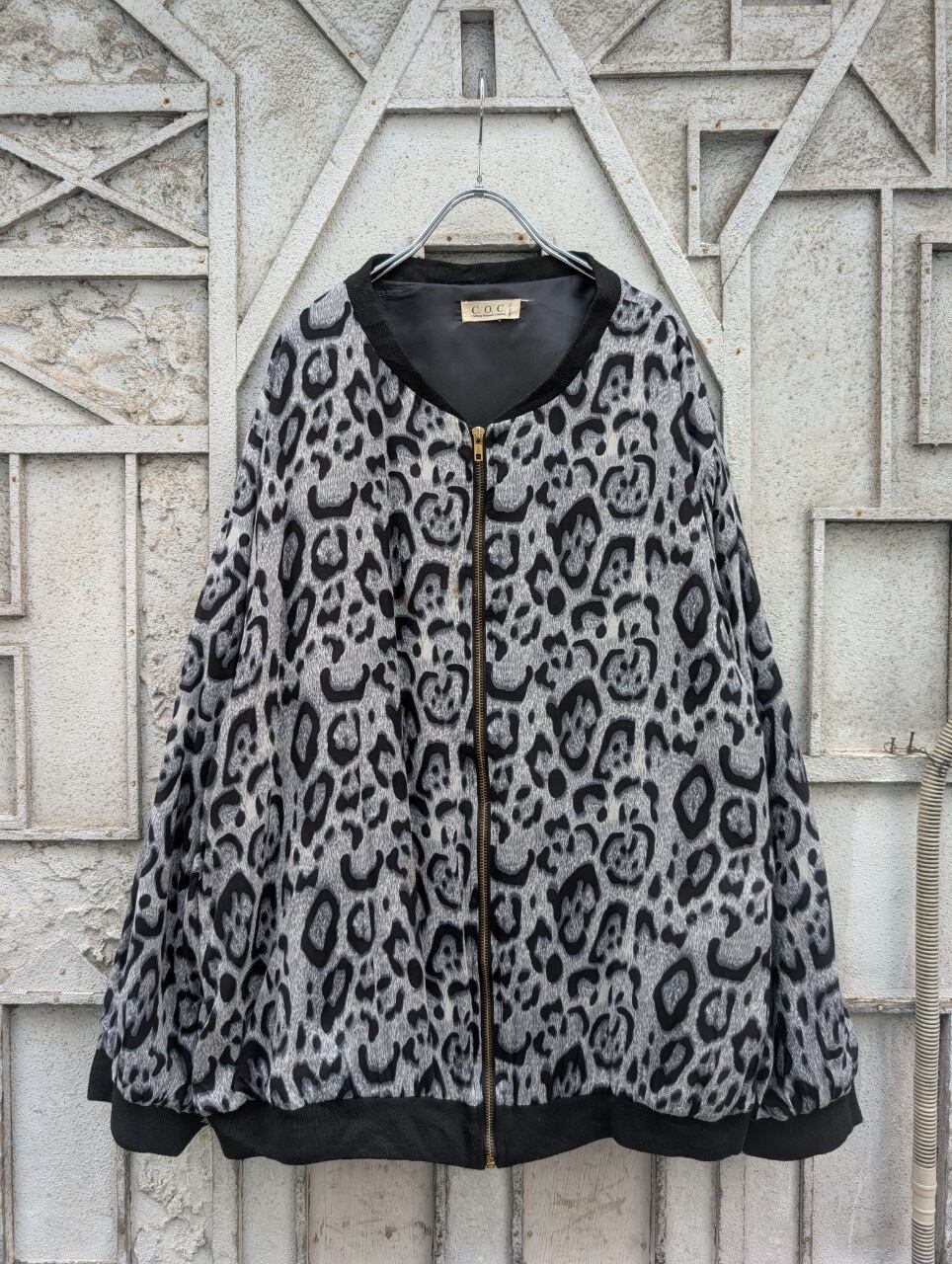 "LEOPARD ZIP UP BLOUSON"