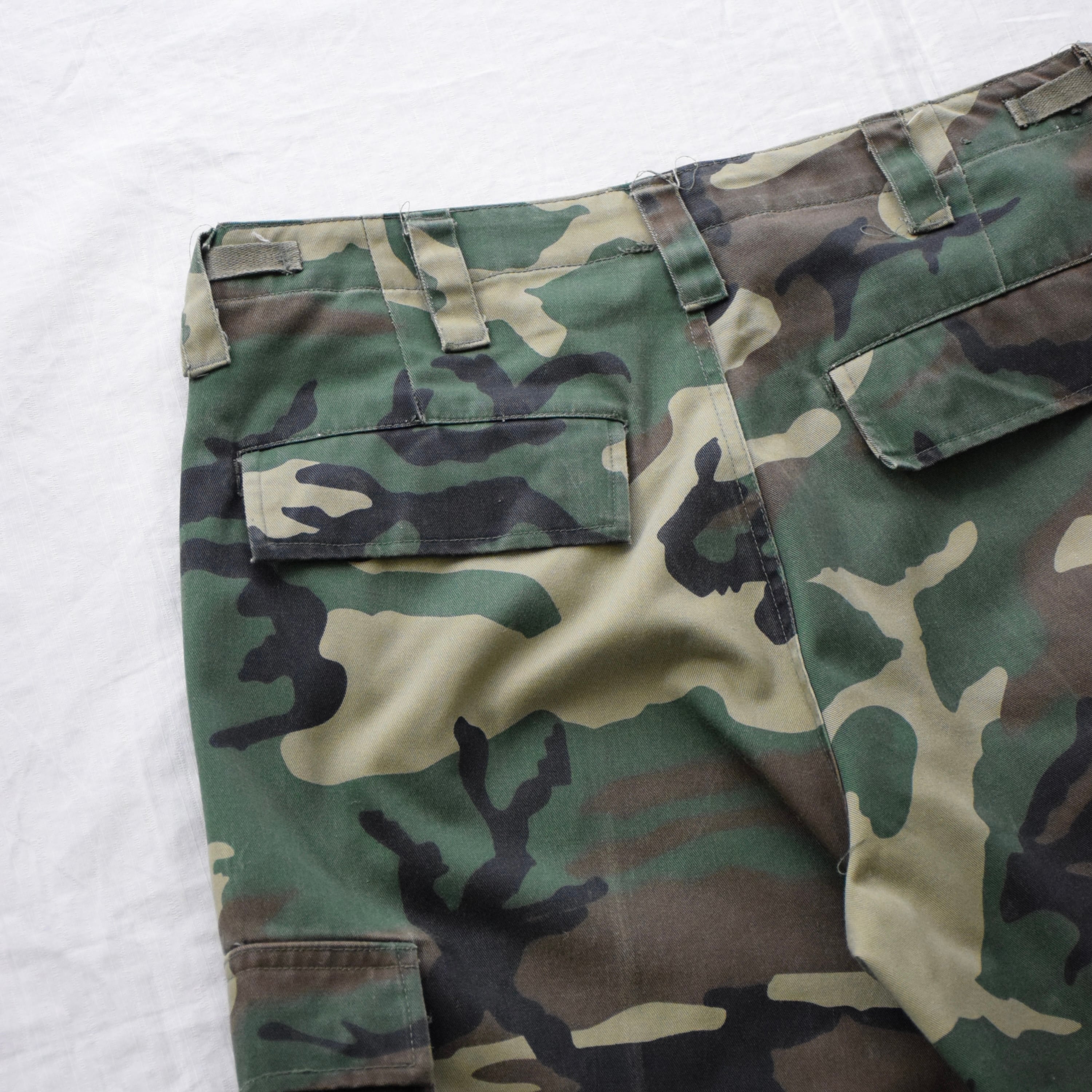 00's ウッドランドカモ 七分丈 ハーフパンツ メンズ W34 グリーン 迷彩