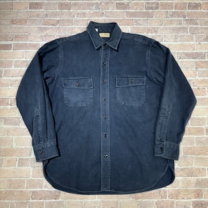1980-90s LL Bean CHAMOIS SHIRT NAVY SIZE 15 1/2