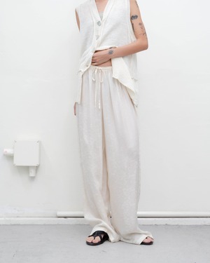 1990s floral jacquard silk easy pants