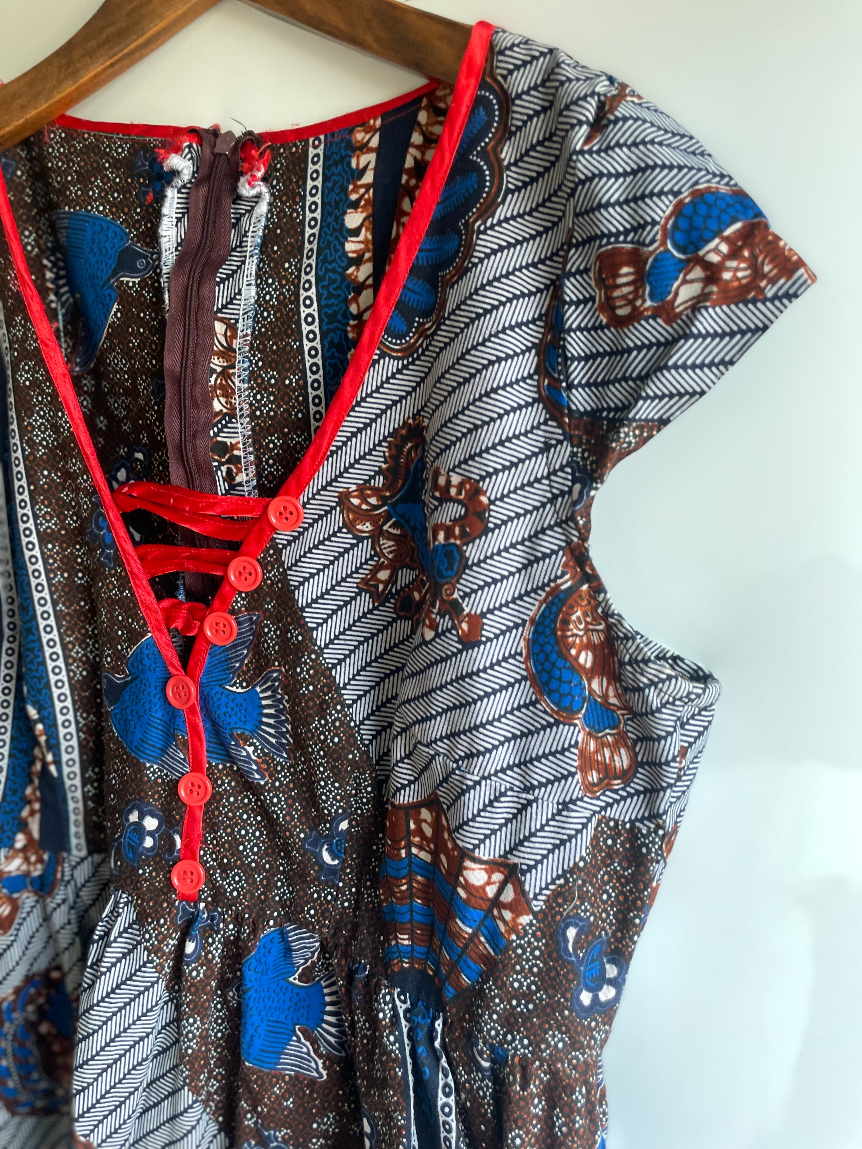 African batik dress アフリカンバティック ワンピース