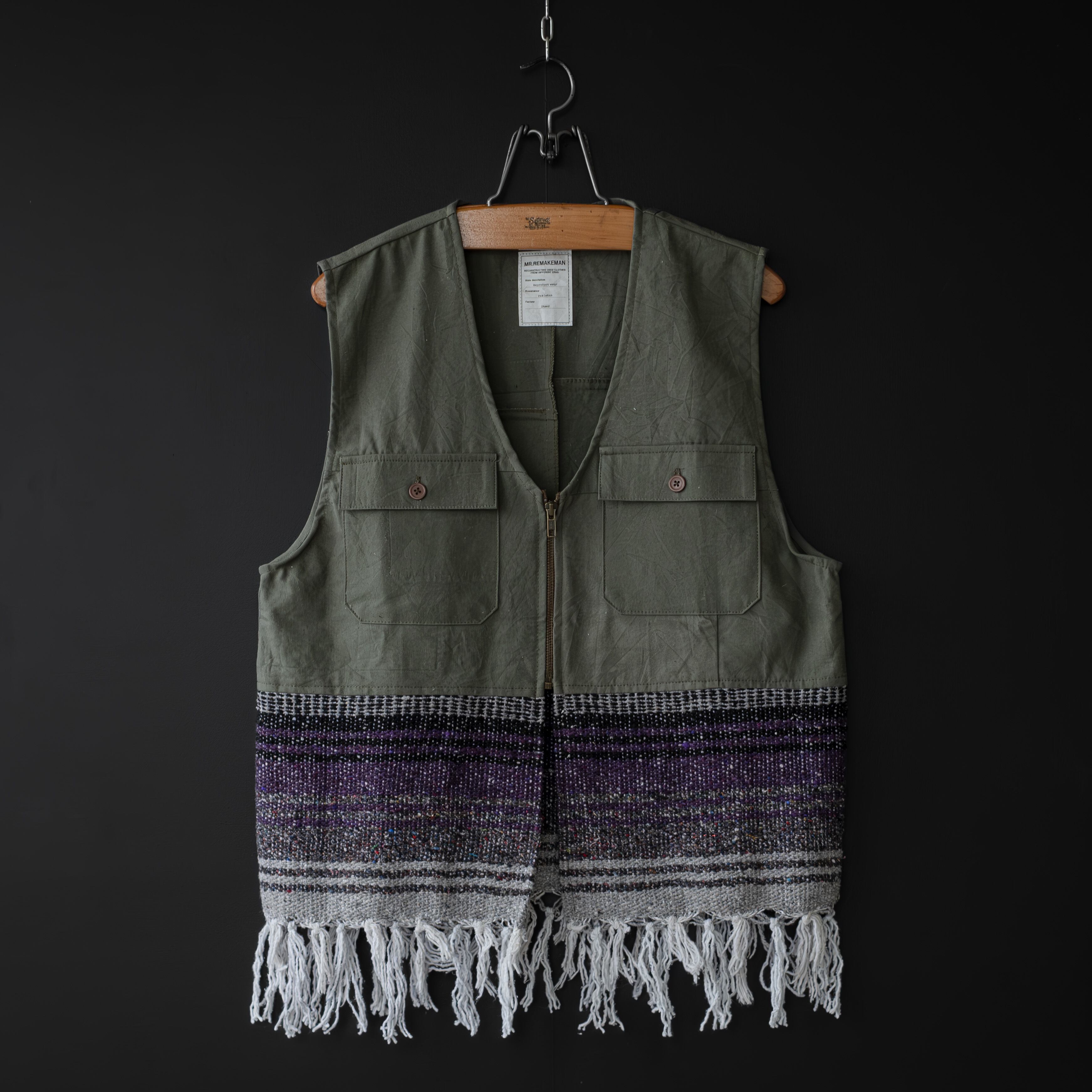 Mr. Remake Man.】 used remake fringe vest | dros dro