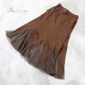 社交ダンス 衣装 スタンダード スカート レッスンウェア 女性用 レディース オールシーズン 茶色 SEKINE セキネ ブラウン系 シンプル おしゃれ エレガント 着心地 伸縮性 ポリエステル素材 練習用 ダンスウェア 使いやすい 洗練された フェミニン