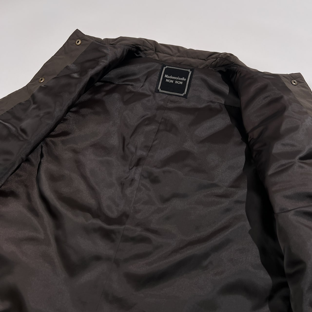 美品 Mademoiselle NON NON マドモアゼルノンノン キルティング ライト ダウンベスト サイズ 40 L /ダークブラウン系/パパス/日本製