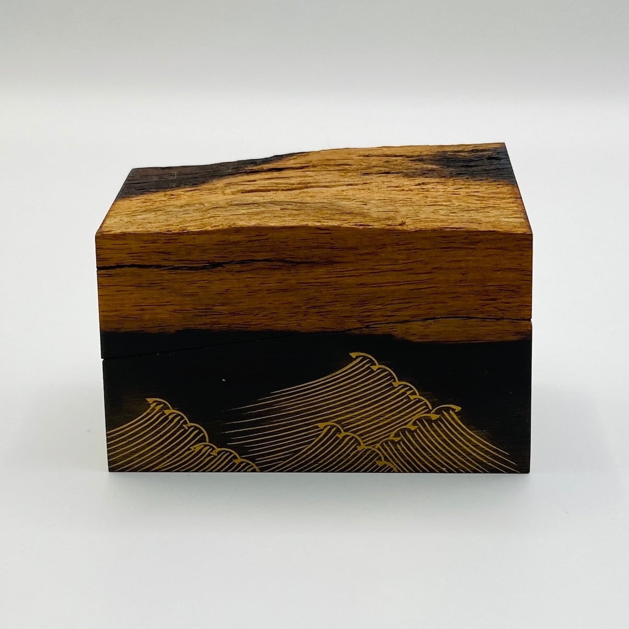 茶道具　黒檀埋木名取川蒔絵香合 古物】黒檀埋木香合 名取川蒔絵 北村葵春 共箱入 | 茶道具 錦玉堂