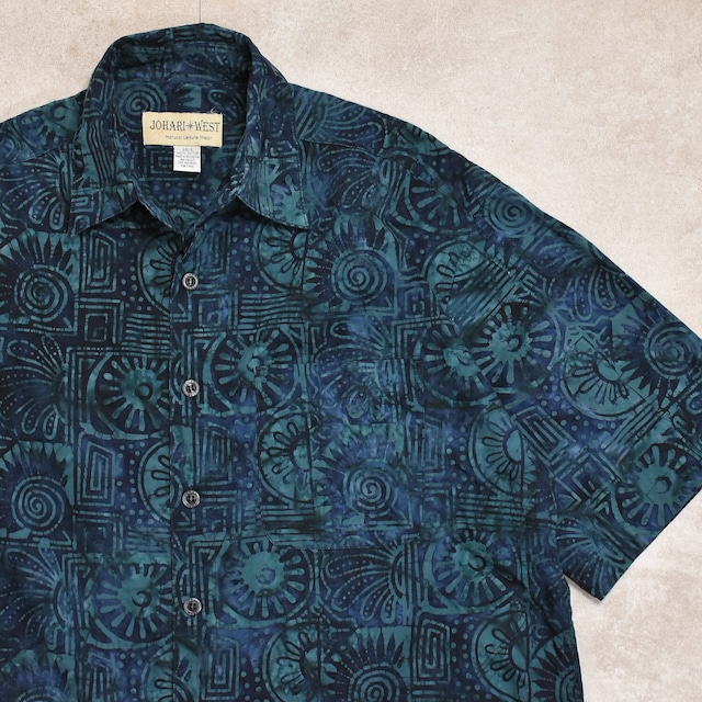 90s JOHARI WEST tribal pattern shirt