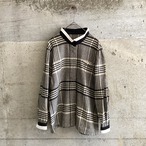 white x black check shirt