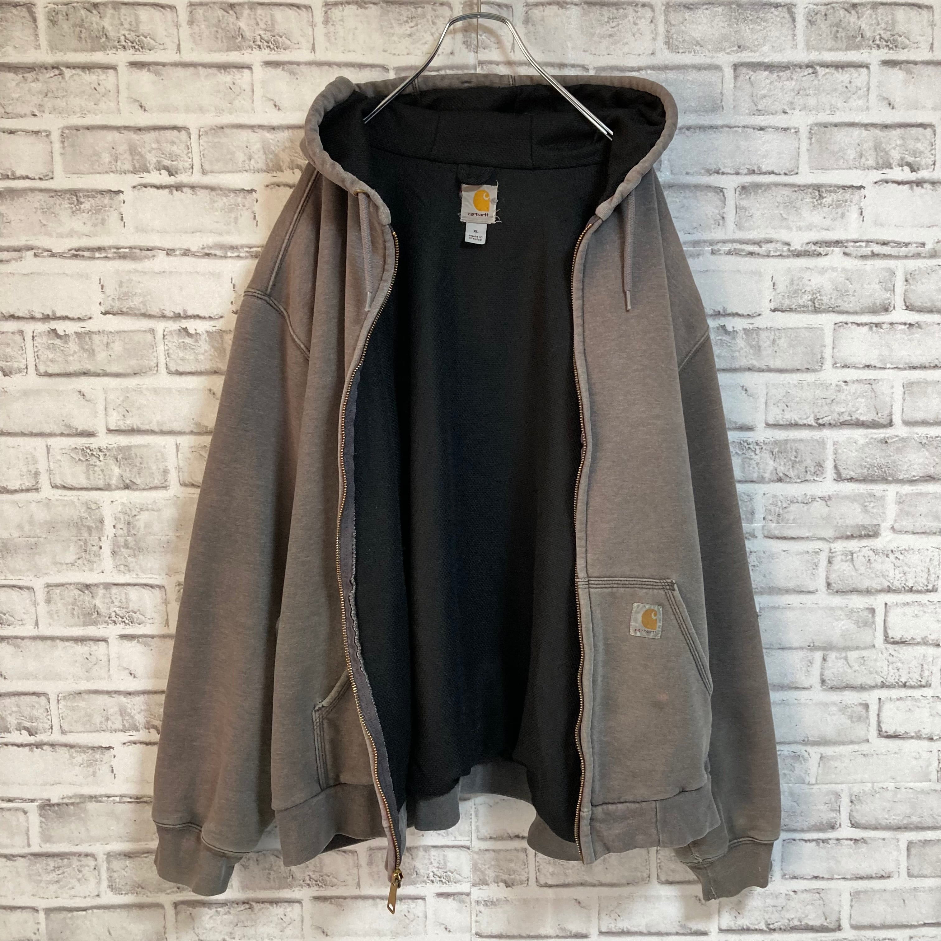 【carhartt】Zip Hoodie XL 2000s Y2K カーハート ジップパーカー フーディ 刺繍タグ メッシュ加工 肉厚 ブラウン 茶色  ビッグシルエット アメリカ USA 古着